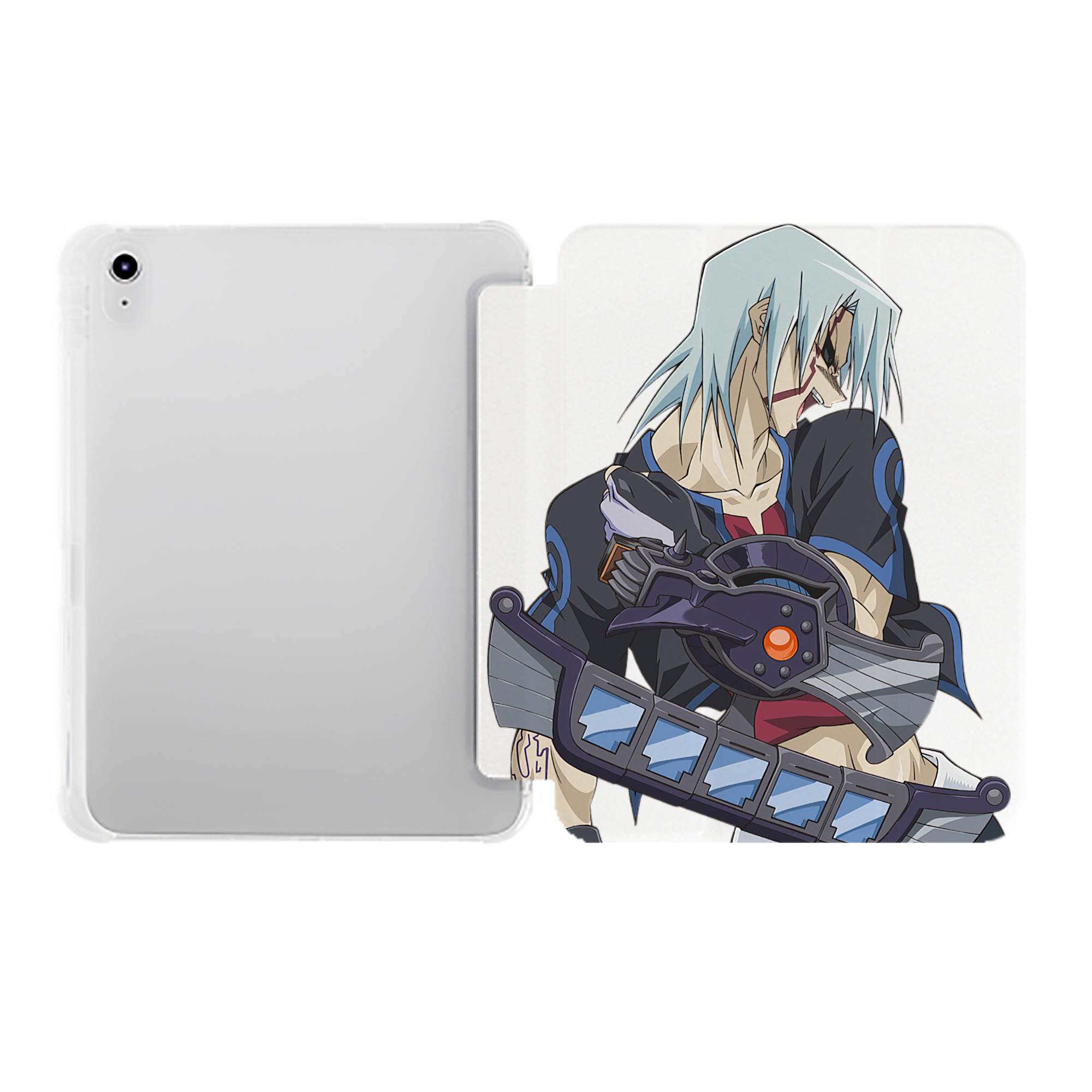 （画像用） 遊☆戯☆王 Yu-Gi-Oh! IPad ケース ペン収納付き 三つ折りスタンド PUレザー×シリコン 対応機種9.5/10.5/10.9インチ